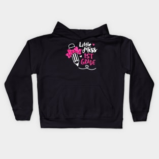 Little Miss 1st Grade Pencil Back To School First Day Girl Kids Hoodie